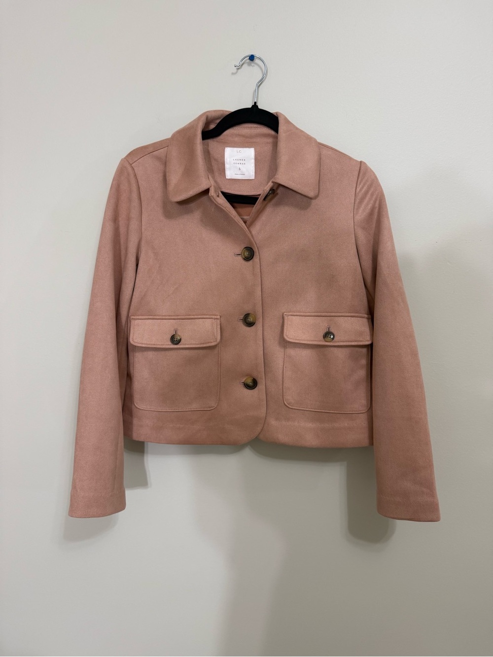 LC Lauren Conrad Blush Pink Utility Jacket Women’s Size Small, excellent condit.